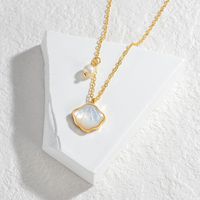 Steel 18K Gold Plated Simple Style Classic Style Plating Inlay Shell Shell Pendant Necklace main image 3