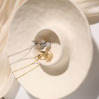 201 Edelstahl Edelstahl 304 Vergoldet Elegant Einfacher Stil Inlay Winkel Künstlicher Opal Zirkon Halskette Mit Anhänger main image 6