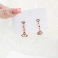 1 Pair Simple Style Classic Style Ginkgo Leaf Plating Inlay Alloy Rhinestones Gold Plated Drop Earrings main image 1