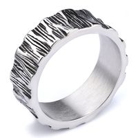 Hip-Hop Streetwear Solid Color 304 Stainless Steel Men's Rings sku image 1