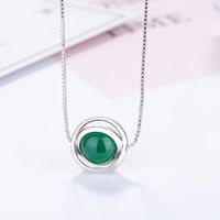 Le Cuivre Style Simple Incruster Couleur Unie Agate Pendentif main image 2