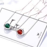 Kupfer Einfacher Stil Inlay Einfarbig Achat Halskette Mit Anhänger main image 5