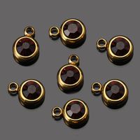Stainless Steel 6mm Gold Birthstone Lucky Birthday Stone Pendant Cross-Border Hot Selling Water Cup Diamond Diy Ornament Accessories sku image 19