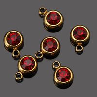 Stainless Steel 6mm Gold Birthstone Lucky Birthday Stone Pendant Cross-Border Hot Selling Water Cup Diamond Diy Ornament Accessories sku image 18