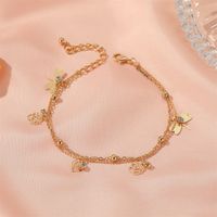 IG Style Hawaiian Modern Style Rose Dragonfly Artificial Gemstones Copper Wholesale Anklet main image 4