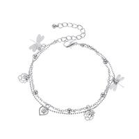 IG Style Hawaiian Modern Style Rose Dragonfly Artificial Gemstones Copper Wholesale Anklet sku image 2