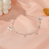IG Style Hawaiian Modern Style Rose Dragonfly Artificial Gemstones Copper Wholesale Anklet main image 3
