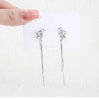 1 Pair Elegant Solid Color Plating Alloy Silver Plated Drop Earrings main image 1