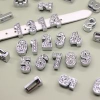 1 Piece 12mm Hole 6~9.9mm Alloy Number Pendant main image 1