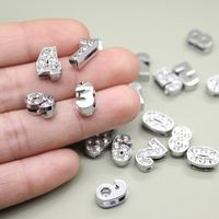 1 Piece 12mm Hole 6~9.9mm Alloy Number Pendant main image 3