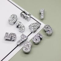 1 Piece 12mm Hole 6~9.9mm Alloy Number Pendant main image 5