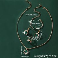 Elegant Romantic Round Artificial Diamond Alloy Wholesale Jewelry Set main image 7