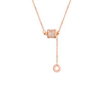 Copper Elegant Simple Style Inlay Round Zircon Necklace sku image 2