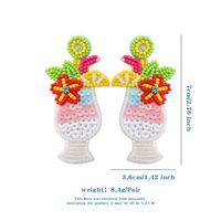 1 Paar Ferien Tropisch Farbblock Perlen Glas Tropfenohrringe sku image 1