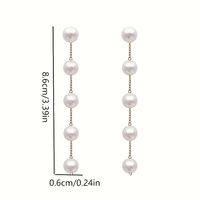 1 Pair Simple Style Classic Style Solid Color Patchwork Artificial Pearl Zinc Alloy Drop Earrings main image 4