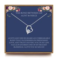Copper Sweet Inlay Heart Shape Zircon Pendant Necklace sku image 1
