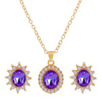 Elegant Romantic Shiny Round Acrylic Rhinestones Arylic Alloy Wholesale Jewelry Set main image 5