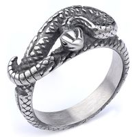 Hip-Hop Streetwear Snake 304 Stainless Steel Men's Rings main image 4