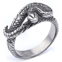 Hip-Hop Streetwear Snake 304 Stainless Steel Men's Rings sku image 4