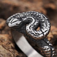 Hip-Hop Streetwear Snake 304 Stainless Steel Men's Rings main image 9