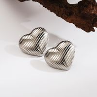 1 Pair Simple Style Classic Style Commute Heart Shape Plating 304 Stainless Steel 18K Gold Plated Ear Studs main image 3