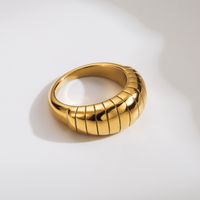 Basic Simple Style Solid Color 304 Stainless Steel 18K Gold Plated Rings In Bulk main image 2