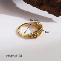 Basic Simple Style Solid Color 304 Stainless Steel 18K Gold Plated Rings In Bulk sku image 3