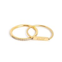 Simple Style Classic Style Solid Color 304 Stainless Steel Gold Plated Zircon Rings In Bulk main image 2
