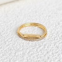 Simple Style Classic Style Solid Color 304 Stainless Steel Gold Plated Zircon Rings In Bulk main image 4