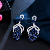 1 Pair Casual Elegant Plant Flower Plating Inlay Copper Zircon White Gold Plated Drop Earrings main image 3