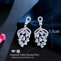 1 Pair Casual Elegant Plant Flower Plating Inlay Copper Zircon White Gold Plated Drop Earrings main image 2