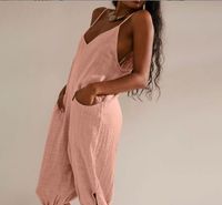 Women's Holiday Daily Simple Style Solid Color Calf-Length Rompers main image 4