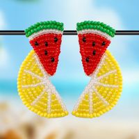 1 Paire Style Simple Style Classique Fruit Perlé Verre Boucles D'Oreilles main image 1