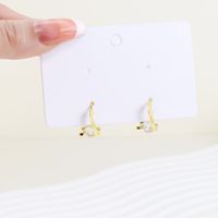 1 Pair Elegant Simple Style Solid Color Plating Inlay Iron Rhinestones Gold Plated Earrings main image 1