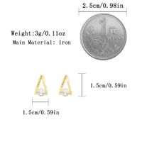 1 Pair Elegant Simple Style Solid Color Plating Inlay Iron Rhinestones Gold Plated Earrings main image 2