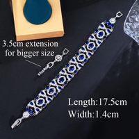 Wholesale Retro Shiny Color Block Copper Plating Inlay White Gold Plated Rhodium Plated Zircon Bracelets main image 2