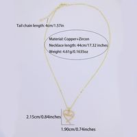 Copper 18K Gold Plated Elegant Sweet Plating Inlay Heart Shape Zircon Pendant Necklace main image 5