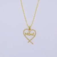 Copper 18K Gold Plated Elegant Sweet Plating Inlay Heart Shape Zircon Pendant Necklace main image 3