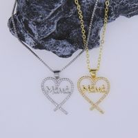 Copper 18K Gold Plated Elegant Sweet Plating Inlay Heart Shape Zircon Pendant Necklace main image 1