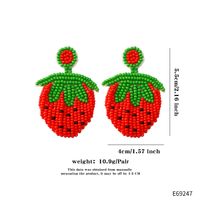 1 Pair Vacation Tropical Strawberry Beaded Glass Drop Earrings sku image 1