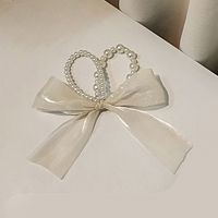 Women's Cute Simple Style Bow Knot Imitation Pearl Polyester Beaded Hair Tie main image 2