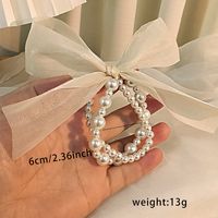 Women's Cute Simple Style Bow Knot Imitation Pearl Polyester Beaded Hair Tie main image 4