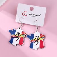 1 Pair Classic Style Artistic Color Block Painted Lacquer Painting Wood Drop Earrings main image 2