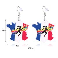 1 Pair Classic Style Artistic Color Block Painted Lacquer Painting Wood Drop Earrings main image 6