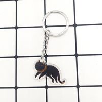 Cute Sweet Cat Arylic Alloy Bag Pendant Keychain sku image 6