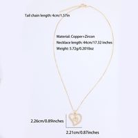 Copper 18K Gold Plated White Gold Plated Elegant Sweet Plating Inlay Heart Shape Zircon Pendant Necklace main image 5