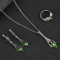 Ethnic Style Bohemian Water Droplets Alloy Inlay Zircon Women's Jewelry Set main image 4