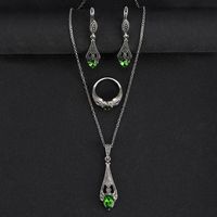 Ethnic Style Bohemian Water Droplets Alloy Inlay Zircon Women's Jewelry Set main image 6