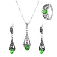 Ethnic Style Bohemian Water Droplets Alloy Inlay Zircon Women's Jewelry Set sku image 1