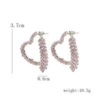 1 Pair Cute Simple Style Heart Shape Plating Inlay Copper Brass Zircon 14K Gold Plated Earrings main image 6